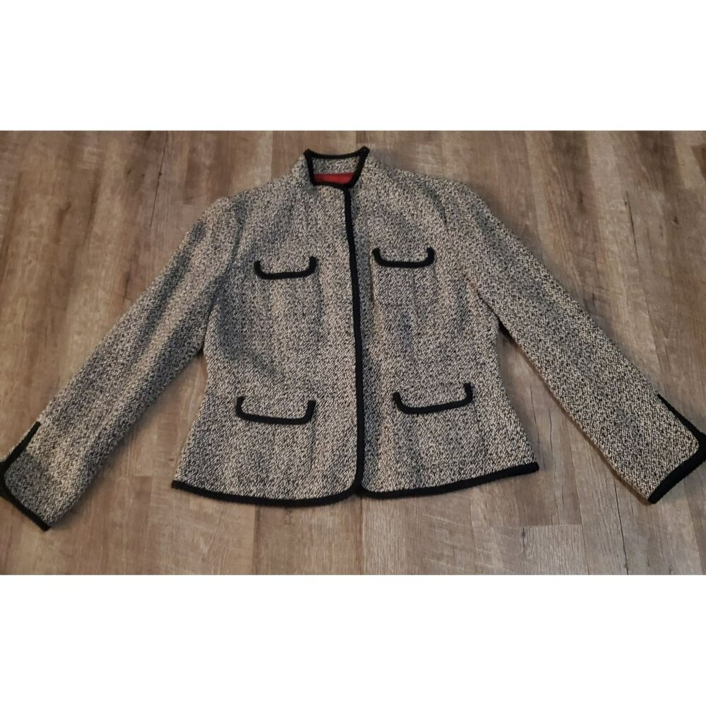 CHARTER CLUB PETITE Women's Blazer/Coat/Top Black and White Size 10P